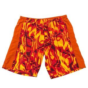Vintage Y2K Nike Lined Flame Swim Board Shorts Men’s Sz L